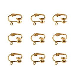 ARRICRAFT 10pcs Golden Iron Clip-on Earring Components for Non-pierced Ears Size 15.5x13.5x7mm Nickel Free