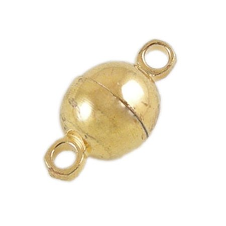 NBEADS 100 Sets Brass Magnetic Clasps, Nickel Free, Round, Golden, 11.5x6mm, Hole: 1.2mm