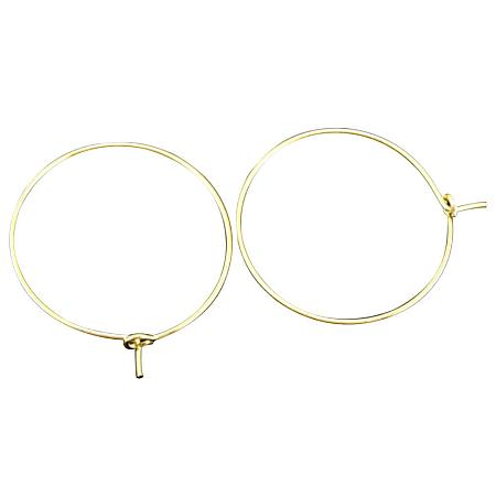 ARRICRAFT About 50 Pieces 20mm Golden Plated Brass Wine Glass Charm Rings Earring Beading Hoop Party Favor