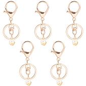 PandaHall Elite 15pcs Lobster Clasp Keychain Snap Hook Key Chain Rings Hook  Lanyard with Decor Imitation Pearl for Keychain DIY Bags, Light Gold 