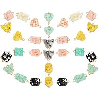 SUNNYCLUE 1 Box 30Pcs 5 Styles Alloy Links Connectors Heart Butterfly Gemstone Pendants Square Rectangle Enamel Charms Jewellery Findings for Women Adults DIY Necklace Bracelet Jewelry Making
