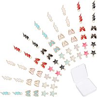 SUNNYCLUE 1 Box 15 Styles 30Pcs Alloy Enamel Charms Include 10Pcs Butterfly Charms & 10Pcs Lightning Pendants & 10Pcs Star Pendants for Beginners DIY Earring Necklace Jewellery Making Accessories
