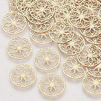 Honeyhandy Brass Links connectors, Etched Metal Embellishments, Long-Lasting Plated, Flower of Life, Light Gold, 13x0.3mm, Hole: 1.2mm