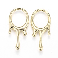 Honeyhandy Alloy Jewelry Linking Rings, Round with Teardrop, Light Gold, 31x15x3mm, Inner Diameter: 12.5x11mm