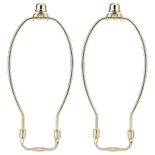 OLYCRAFT 2Pcs Lamp Shade Harps Holder Metal Lamp Harp Kit with E26 UNO Light Base Set Detachable Light Gold Lamp Shade Bracket for Floor Lamps Fitting - 7.7x3.6 inch(19.6x9cm) Inner Diameter