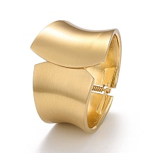 Honeyhandy Alloy Chunky Twist Wide Cuff Bangle, Hinged Open Bangle for Women, Matte Light Gold, Inner Diameter: 2-1/2x2 inch(5.1x6.2cm)