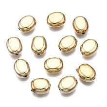 Arricraft Plastic Beads, for DIY Jewelry Making, Oval, Light Gold, 8.5x7x4mm, Hole: 1.2mm, about 2900pcs/500g