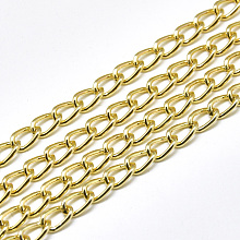 ARRICRAFT Aluminium Curb Chains, with Spool, Unwelded, Light Gold, 7x4x1mm, about 164.04 Feet(50m)/roll