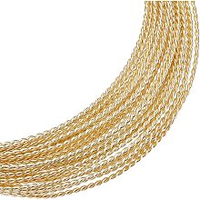 BENECREAT 20 Gauge Tarnish Resistant Brass Craft Wire, 15Ft Light Gold Round Twist Jewelry Wire for Necklace Bracelet Making and Other Handmade Project