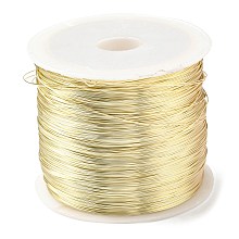 Copper Wire, Round, for Jewelry Making, Light Gold, 0.3mm, about 492.13 Feet(150m)/Roll