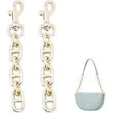 UNICRAFTALE 2Pcs Bag Extender Chains Alloy Purse Chain Strap 120mm Light Gold Crossbody Shoulder Bag Strap Extender Chains with Swivel Eye Bolt Snap Hook for Bag Straps Replacement Accessories