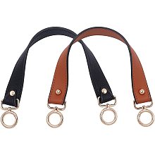 CHGCRAFT 15.55Inches Leather Bag Strap Leather Purse Handles Handbags Strap Replacement Handbag Decoration Bags Straps Black