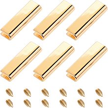 GORGECRAFT 3 Colors 12PCS Belt Tip with Screw Belt Buckle End Tip 1.3 Inch Webbing Tip Strap End Caps with Iron Screws for Webbing Belt Belt Clip Repair Belt Ending DIY Sewing Craft (Mixed Color)