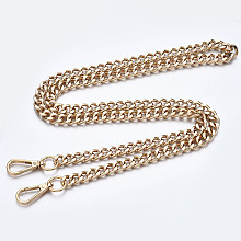 Honeyhandy Bag Chains Straps, Iron Curb Link Chains, with Alloy Swivel Clasps, for Bag Replacement Accessories, Light Gold, 1190x11mm