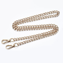 Honeyhandy Bag Chains Straps, Iron Curb Link Chains, with Alloy Swivel Clasps, for Bag Replacement Accessories, Light Gold, 1200x10mm