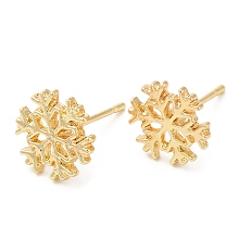 Honeyhandy Snowflake Alloy Stud Earrings for Women, with 304 Stainless Steel Steel Pin, Cadmium Free & Lead Free, Light Gold, 9.5x9mm