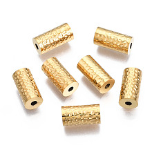 Honeyhandy 316 Surgical Stainless Steel Beads, Column, Real 14K Gold Plated, 12x6mm, Hole: 1.8mm