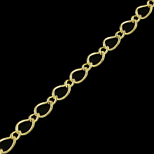 Honeyhandy Iron Figaro Chains, with Card Paper, Soldered, Light Gold, 5.7x3.8x0.5mm