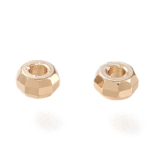 Honeyhandy Brass Spacer Beads, Long-Lasting Plated, Faceted Rondelle, Real 18K Gold Plated, 3.5x2mm, Hole: 1.4mm