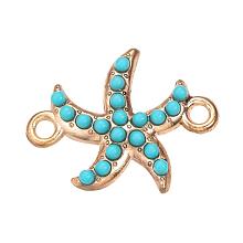 NBEADS 10PCS Turquoise Alloy Starfish Resin Jewelry Links Jewelry Making Findings