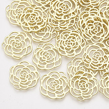 Honeyhandy Alloy Filigree Joiners Links, Flower, Light Gold, 21x21x1mm