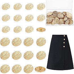 AHANDMAKER 32 Pcs Alloy Shank Button, Metal Flat Button, Gold Blazer Buttons, Sewing Button for Jacket Suit Woolen Coat Shirt Trousers Sewing DIY Crafts and Jewelry Making (25mm 30mm, Light Gold)