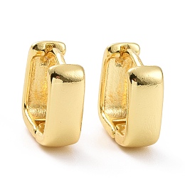 Honeyhandy Brass Chunky Square Hoop Earrings for Women, Cadmium Free & Lead Free, Light Gold, 12x11x4.5mm, Pin: 1mm