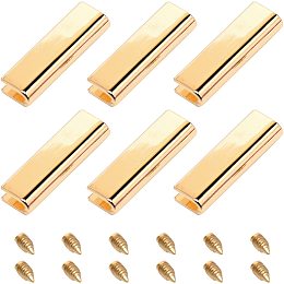 GORGECRAFT 3 Colors 12PCS Belt Tip with Screw Belt Buckle End Tip 1.3 Inch Webbing Tip Strap End Caps with Iron Screws for Webbing Belt Belt Clip Repair Belt Ending DIY Sewing Craft (Mixed Color)