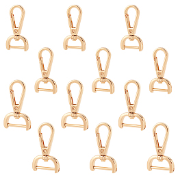 WADORN 12pcs Detachable Snap Hook Swivel Clasp, 2 Sizes Metal Swivel Snaps Hooks with D Rings Metal Swivel Lanyards Trigger Snap Hooks Push Gate Clip Lobster Claw Clasp for DIY Hardware Bags Crafts