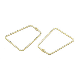 Honeyhandy Alloy Open Back Bezel Pendants, For DIY UV Resin, Epoxy Resin, Pressed Flower Jewelry, Cadmium Free & Lead Free, Trapezoid, Light Gold, 48x37x1.7mm, Hole: 1.5mm