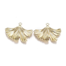 Honeyhandy Alloy Jewelry Pendants, Ginkgo Leaf, Light Gold, 24x32x2.5mm, Hole: 2mm