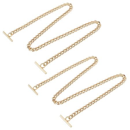 WADORN 2pcs Flat Purse Chain Strap, 24.2 Inch Iron Replacement Shoulder Crossbody Chain with Toggle Clasp Gold Handbag Chain Purse Conversion Chain for DIY Clutch Bag Messenger Bag Tote Satchel Making
