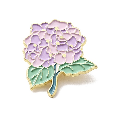 Honeyhandy Flower Enamel Pin, Light Gold Alloy Brooch for Backpack Clothes, Lilac, 30x29x1.8mm