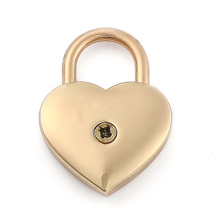 Honeyhandy Heart Shaped Zinc Alloy Padlock, without Key, for Jewelry Box Storage Box Diary Book, Light Gold, 3.5x2.5x0.8cm, Hole: 11mm