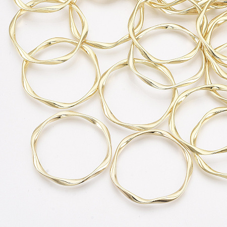 Honeyhandy Alloy Linking Rings, Metal Connector for DIY Jewelry Making, Twist Ring, Light Gold, 38x37x3mm, Inner Diameter: 32.5x33mm