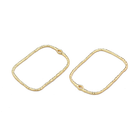 Honeyhandy Alloy Open Back Bezel Pendants, For DIY UV Resin, Epoxy Resin, Pressed Flower Jewelry, Cadmium Free & Lead Free, Rectangle, Light Gold, 46x32x1.7mm, Hole: 1.5mm