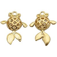 CHGCRAFT 10 Pcs Brass Goldfish Pendants Hollow Matte Gold Charms with Glass Rhinestone Inside or Necklace Earrings Jewelry Making, 17mm Wide