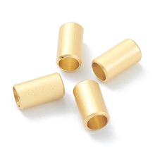 Honeyhandy Brass Beads, Long-Lasting Plated, Tube, Matte Style, Real 18K Gold Plated, 7x4mm, Hole: 3mm