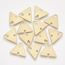 Honeyhandy Smooth Surface Alloy Links connectors, Triangle, Matte Gold Color, 14.5x19x1mm, Hole: 1.6mm and 4X2.5mm