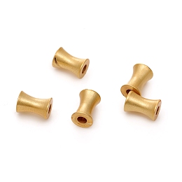 Honeyhandy Brass Beads, Long-Lasting Plated, Matte Style, Diabolo, Real 18K Gold Plated, 6x4mm, Hole: 1.6mm