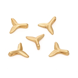 Honeyhandy Brass Charms, Long-Lasting Plated, Matte Style, Fish Tail, Real 18K Gold Plated, 9.5x10x3mm, Hole: 1x2.5mm