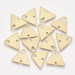 Honeyhandy Smooth Surface Alloy Links connectors, Triangle, Matte Gold Color, 14.5x19x1mm, Hole: 1.6mm and 4X2.5mm