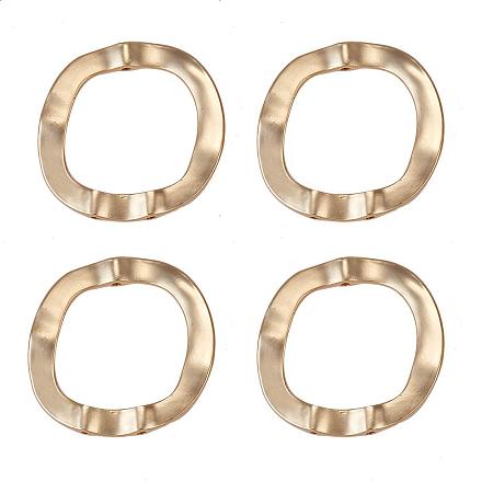 SUNNYCLUE 1 Box 4pcs Circle Bead Frames 47x48mm Findings Loose Alloy Beads Charms Pendants for DIY Jewelry Making Craft Findings, Matte Golden