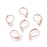 ARRICRAFT 304 Stainless Steel Leverback Earring Findings, with Loop, Rose Gold, 15.5x10x1.5mm, Hole: 1.5mm
