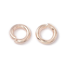 Honeyhandy Brass Jump Rings, Open Jump Rings, Rose Gold, 5x1mm, about 3mm inner diameter, about 14250pcs/500g