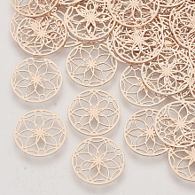 Honeyhandy Brass Links connectors, Etched Metal Embellishments, Long-Lasting Plated, Flower of Life, Rose Gold, 13x0.3mm, Hole: 1.2mm