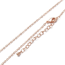 Honeyhandy Brass Cable Chain Necklaces, Long-Lasting Plated, Real Rose Gold Plated, 16.34 inch(41.5cm)