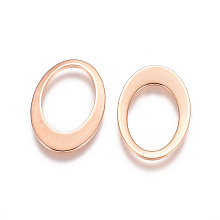 Honeyhandy 201 Stainless Steel Linking Rings, Oval, Rose Gold, 18x12x1mm, Inner Size: 13x8mm