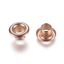 Honeyhandy European Style 304 Stainless Steel Eyelet Core, Grommet for Large Hole Beads, Rose Gold, 8x4.5mm, Hole: 4mm