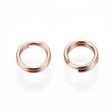 Honeyhandy 304 Stainless Steel Split Rings, Double Loops Jump Rings, Rose Gold, 5x1mm, Inner Diameter: 3.5mm, Single Wire: 0.5mm